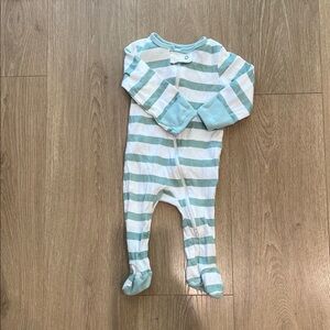 Cloud Island Mint and White Striped Footie